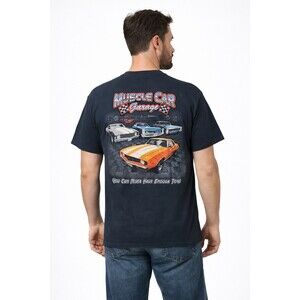 Vintage Classic Muscle CarsTee Black T-Shirt Short Sleeve History Y2K Medium